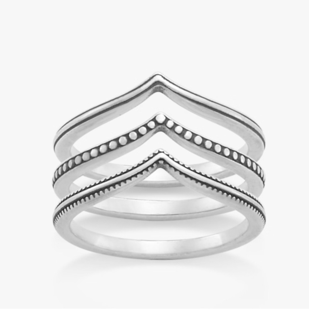 James Avery Chevron Ring Set size 4.5